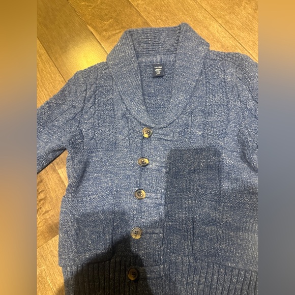 GAP • Toddler Blue Knit Shawl Collar Cardigan Sweater - Picture 3 of 7